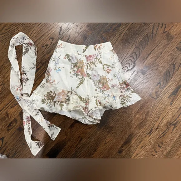 Zimmermann Floral Sheer Blouse and Short Set - Picture 6 of 9